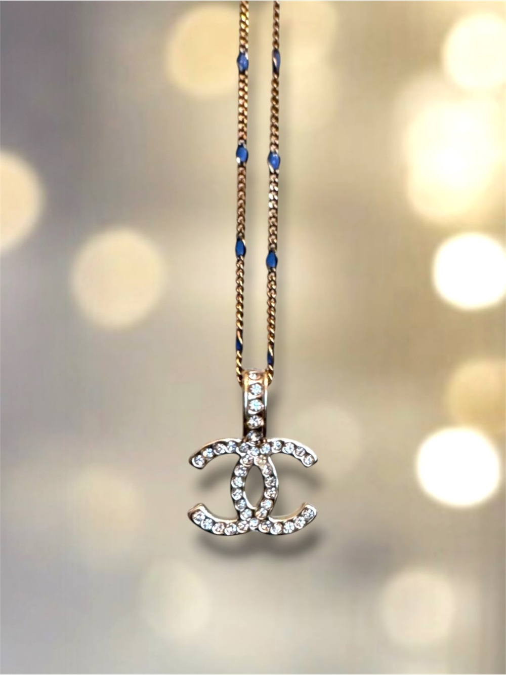 🆕💕 Rhinestone 'CC' Pendant Charm • Colors: GOLD & CRYSTAL • NWOT